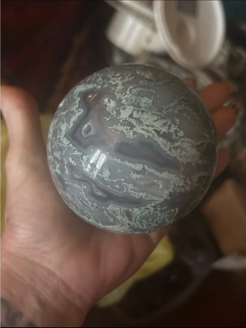 Moss Agate Sphere HQ Madagascar